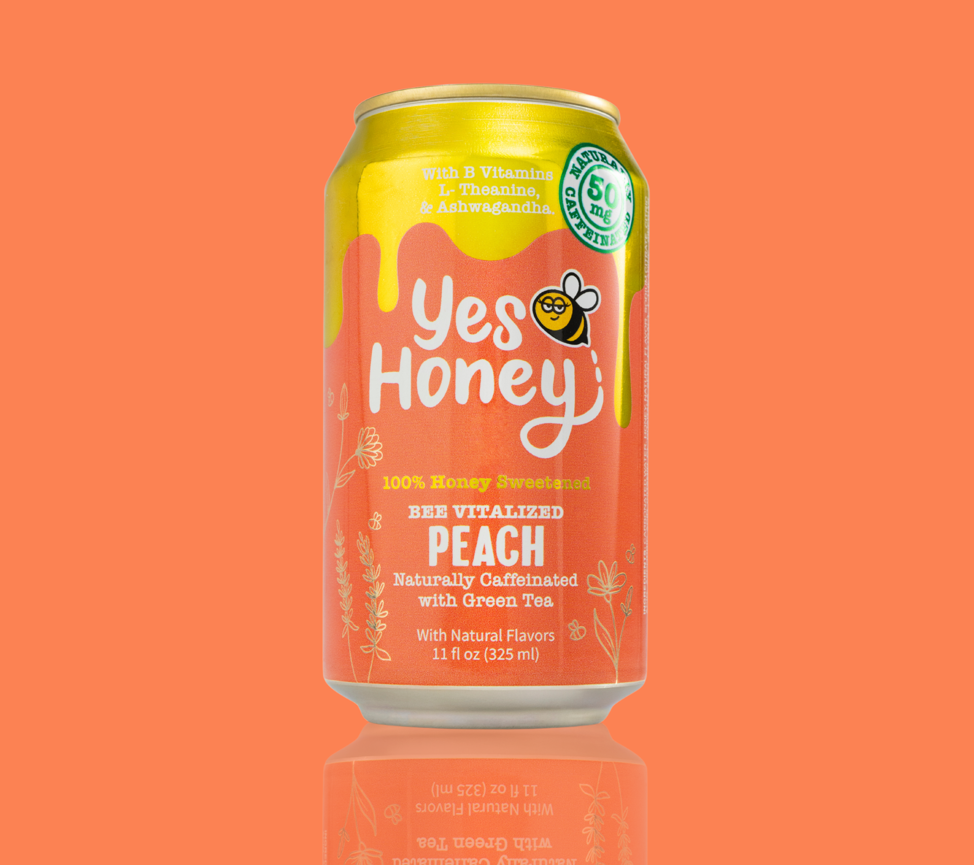 Sparkling Honey Sweetened Peach Tea Case – Yes Honey